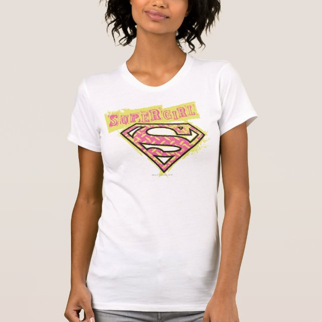 Supergirl Schmutz-Logo-Rosa T-Shirt (Vorderseite)