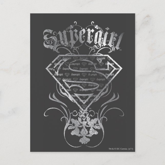 Supergirl Silver Logo Postkarte (Vorderseite)
