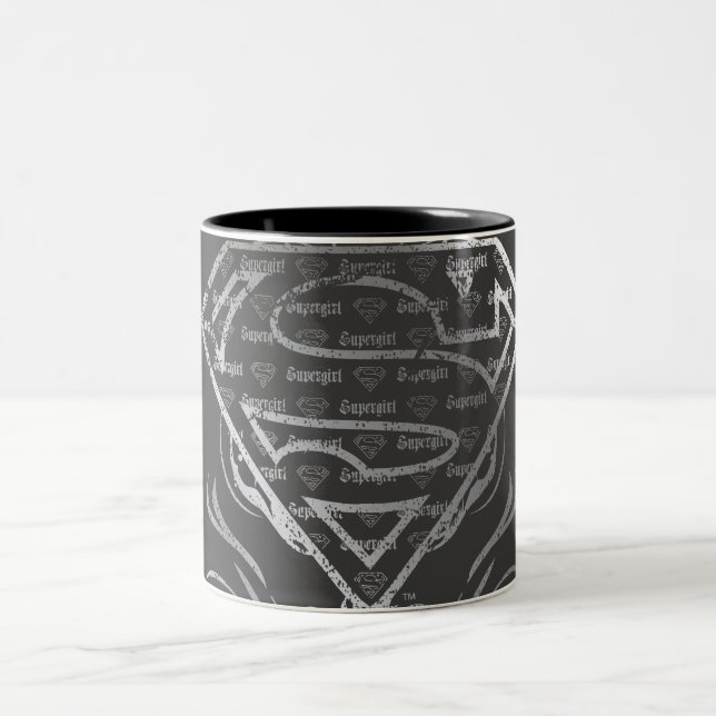 Supergirl Silver Logo Zweifarbige Tasse (Mittel)