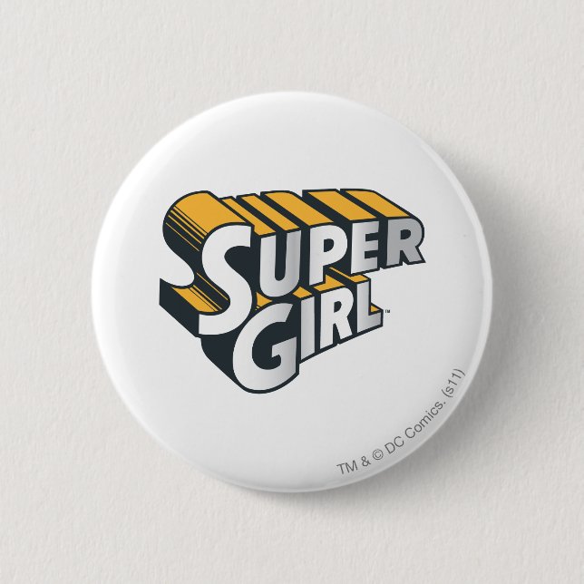 Supergirl Silver und Orange Logo Button (Vorderseite)
