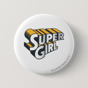 Supergirl Silver und Orange Logo Button