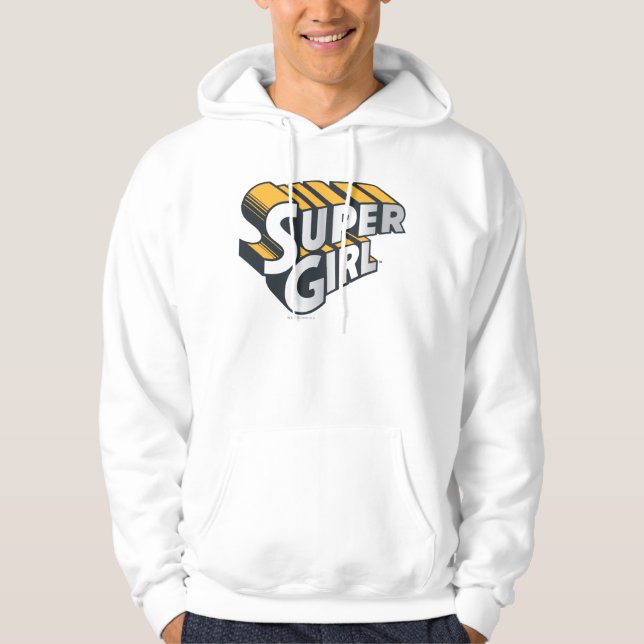 Supergirl Silver und Orange Logo Hoodie (Vorderseite)