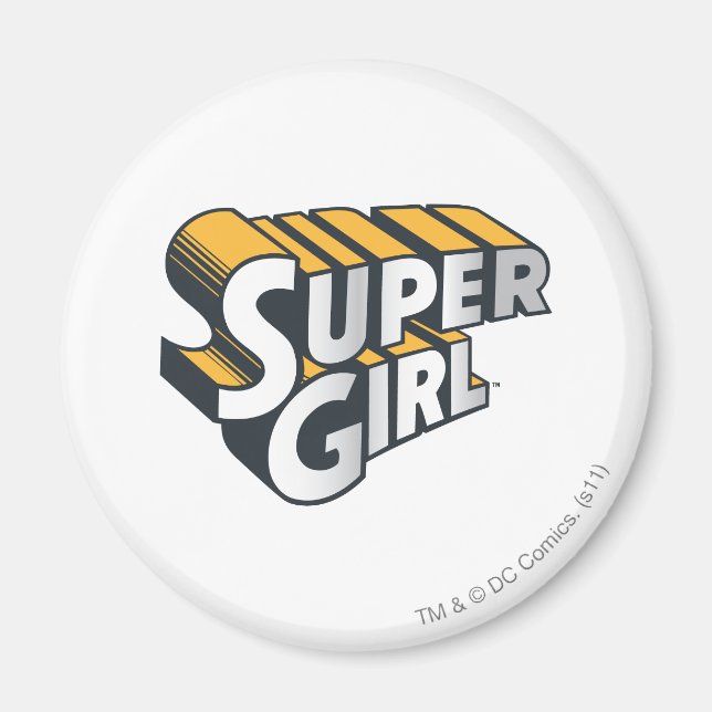 Supergirl Silver und Orange Logo Magnet (Vorne)