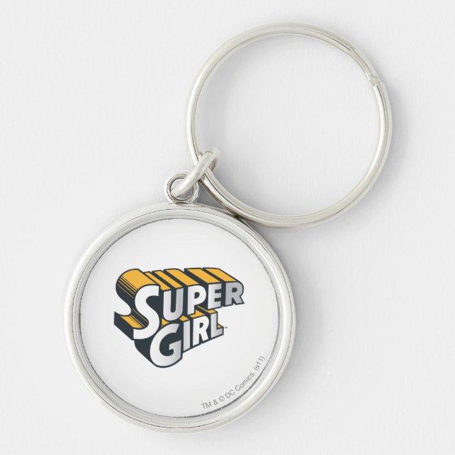 Supergirl Silver und Orange Logo Schlüsselanhänger (Vorne)