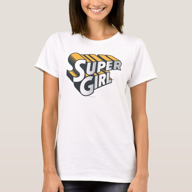 Supergirl Silver und Orange Logo T-Shirt (Vorderseite)
