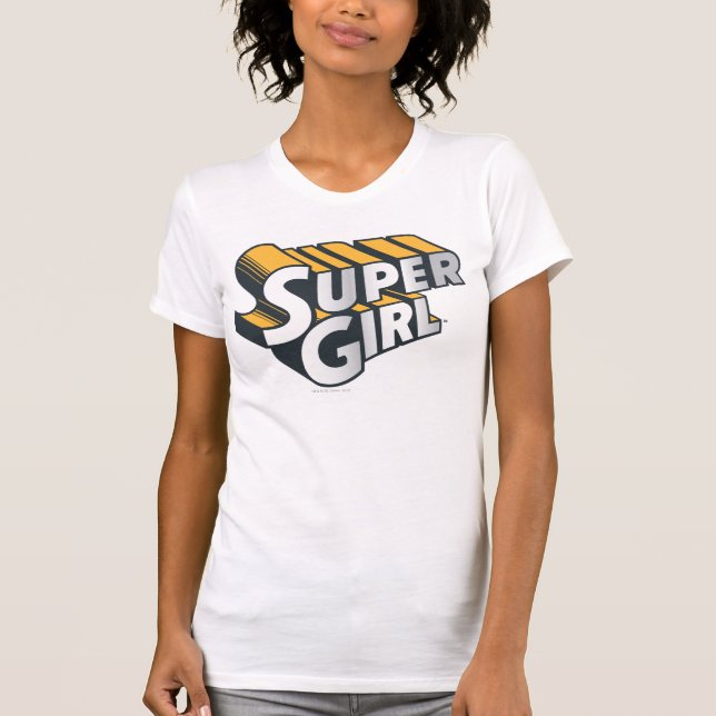 Supergirl Silver und Orange Logo T-Shirt (Vorderseite)
