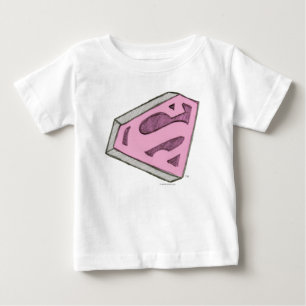 Supergirl Sketch Pink Logo Baby T-shirt