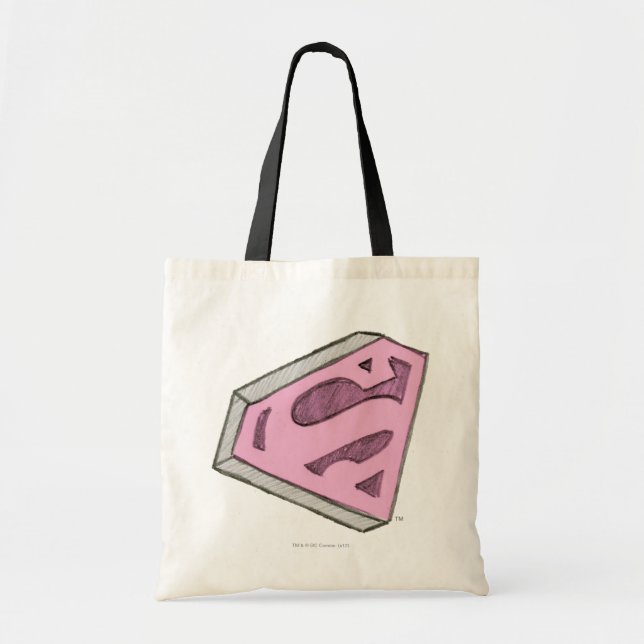 Supergirl Sketch Pink Logo Tragetasche (Vorne)
