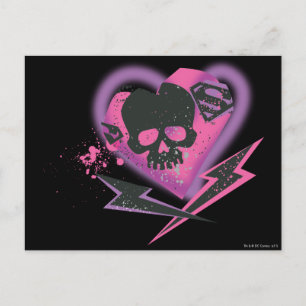 Supergirl Skulls und Blitze Postkarte