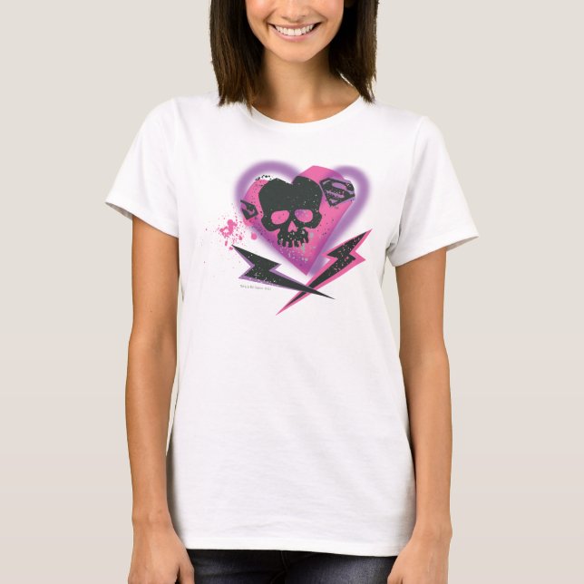 Supergirl Skulls und Blitze T-Shirt (Vorderseite)