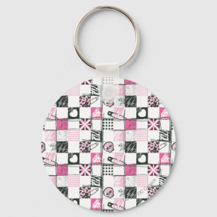 Supergirl Skulls und Buttone Muster Schlüsselanhänger