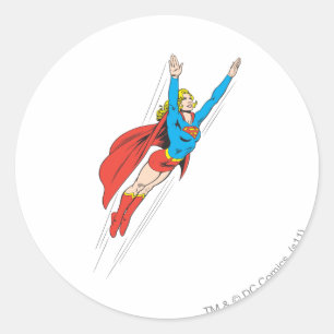Supergirl Soars High Runder Aufkleber