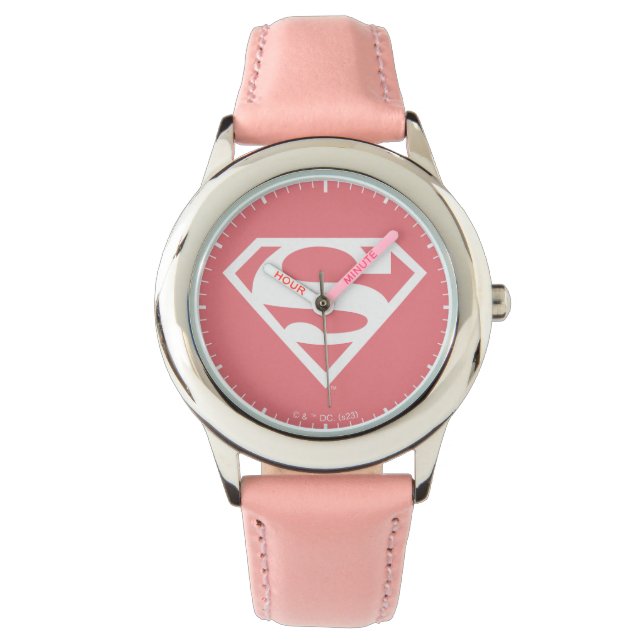 Supergirl Solid S-Shield Armbanduhr (Vorderseite)