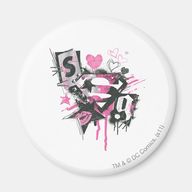 Supergirl Spills and Scribbles Collage Magnet (Vorne)