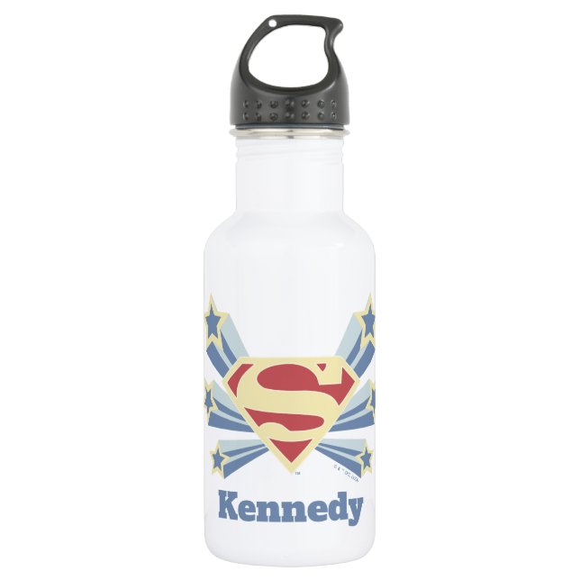 Supergirl Stars S-Shield Edelstahlflasche (Vorderseite)