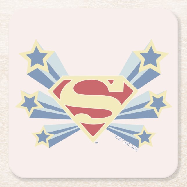 Supergirl Stars S-Shield Rechteckiger Pappuntersetzer (Vorderseite)