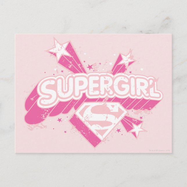 Supergirl Stars und Logos Postkarte (Vorderseite)