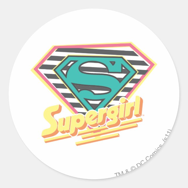 Supergirl Strip Logo Runder Aufkleber (Vorderseite)