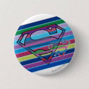 Supergirl Strip Rainbow-Logo Button