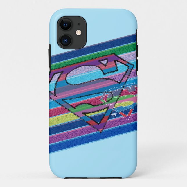 Supergirl Strip Rainbow-Logo Case-Mate iPhone Hülle (Rückseite)