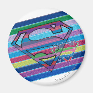 Supergirl Strip Rainbow-Logo Magnet