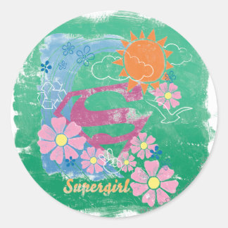 Supergirl Sun und Liebe Runder Aufkleber