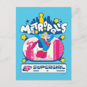 Supergirl Super Pop Frau von morgen Postkarte