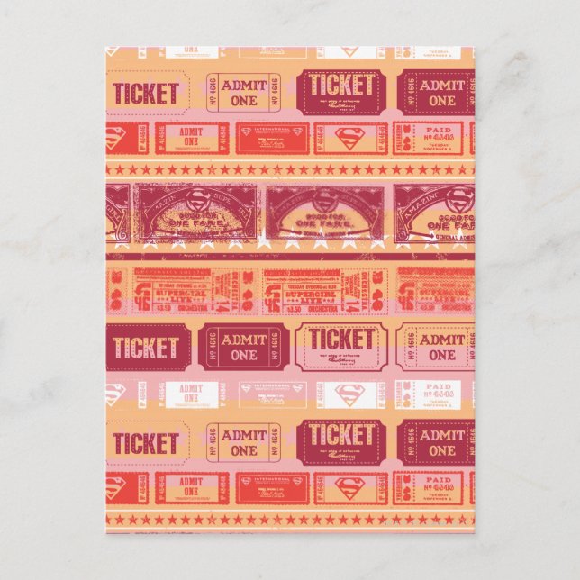 Supergirl Ticket Muster Orange Postkarte (Vorderseite)