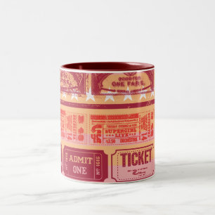 Supergirl Ticket Muster Orange Zweifarbige Tasse