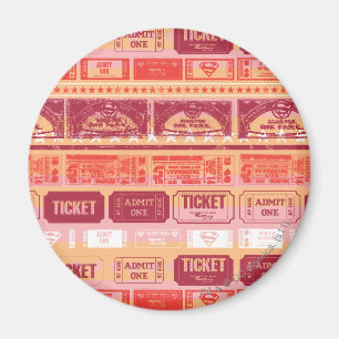 Supergirl Ticket Pattern Orange Magnet