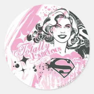 Supergirl Totally Fabulous Runder Aufkleber