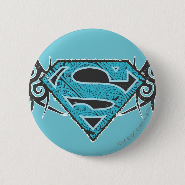 Supergirl Tribal Pattern Logo Button (Vorderseite)
