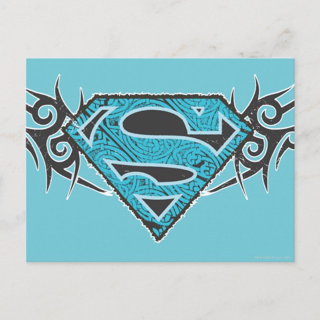 Supergirl Tribal Pattern Logo Postkarte (Vorderseite)