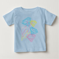 Supergirl und Logo farbige Konturen