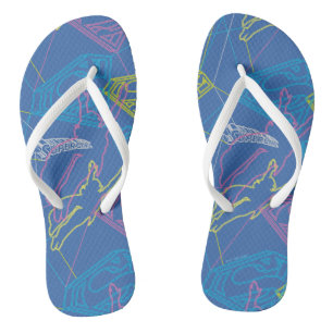 Supergirl und Logo farbige Konturen Flip Flops
