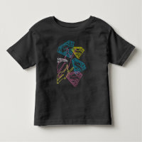 Supergirl und Logo farbige Konturen