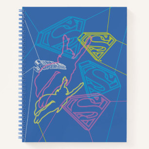Supergirl und Logo farbige Konturen Notizbuch
