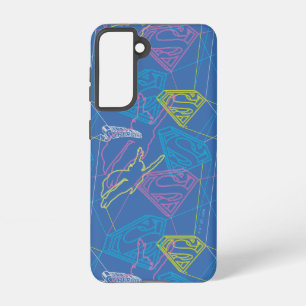 Supergirl und Logo farbige Konturen Samsung Galaxy Hülle
