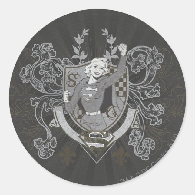 Supergirl-Wappen Runder Aufkleber (Vorderseite)