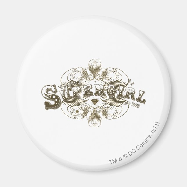 Supergirl Was ist ein Mädchen, das braun macht Magnet (Vorne)