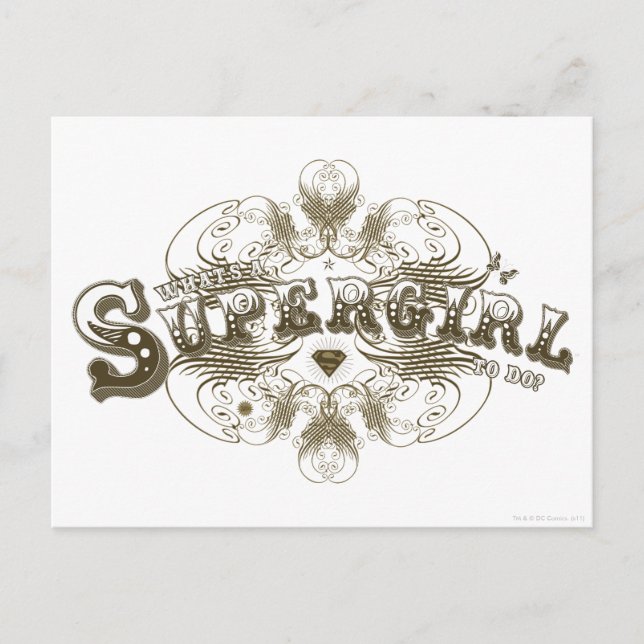 Supergirl Was ist ein Mädchen, das braun macht Postkarte (Vorderseite)