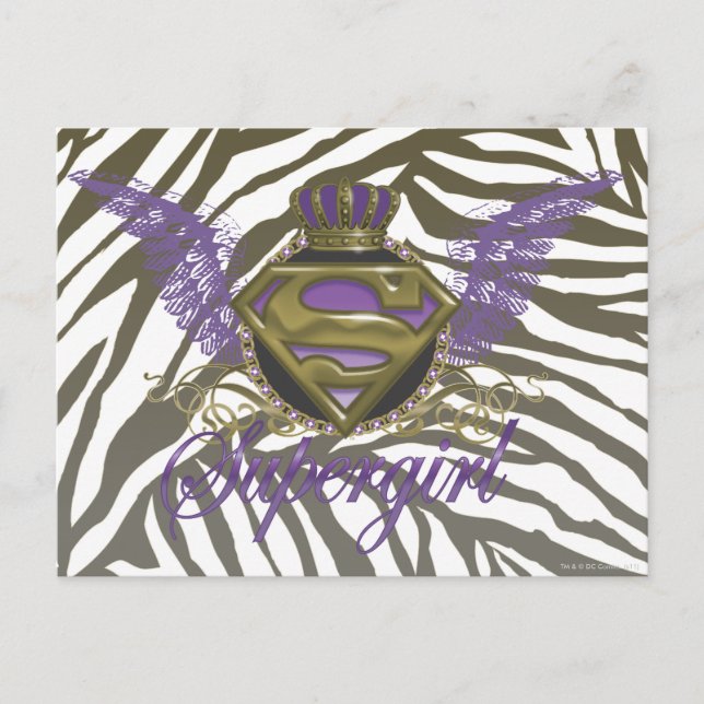 Supergirl Zebra Print Postkarte (Vorderseite)