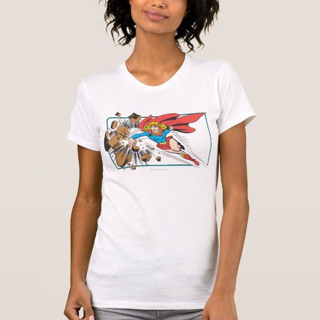 Supergirl zerstört Boulder T-Shirt (Vorderseite)