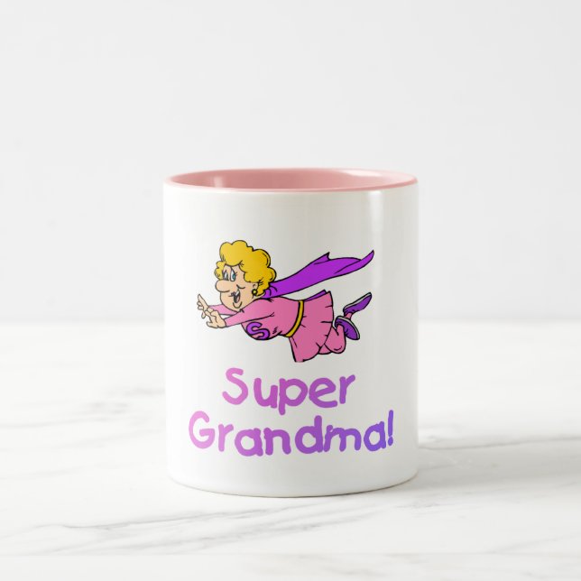 Supergroßmutter (Fliegen) Zweifarbige Tasse (Mittel)