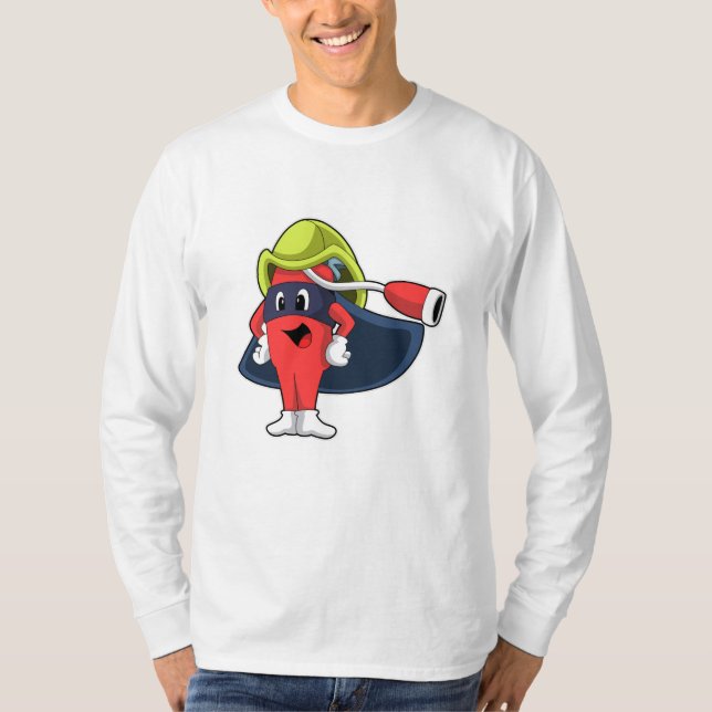 Superheld als Feuerwehrmann T-Shirt (Vorderseite)