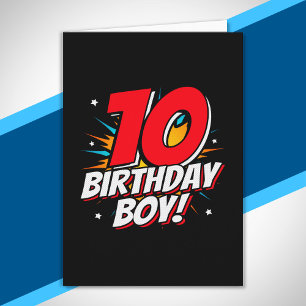 Superheld Birthday - 10 Jahre alt - 10. Geburtstag Karte
