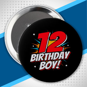 Superheld Birthday - 12 Jahre alt - 12. Geburtstag Button