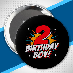 Superheld Birthday Boy - 2 Jahre alt - 2. Geburtst Button
