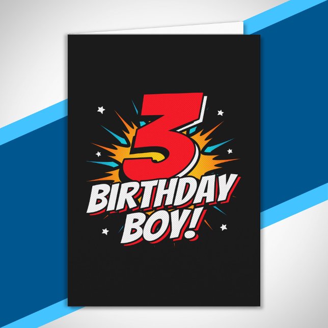 Superheld Birthday Boy - 3 Jahre alt - 3. Geburtst Karte (Von Creator hochgeladen)