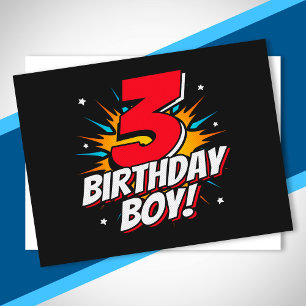 Superheld Birthday Boy - 3 Jahre alt - 3. Geburtst Postkarte